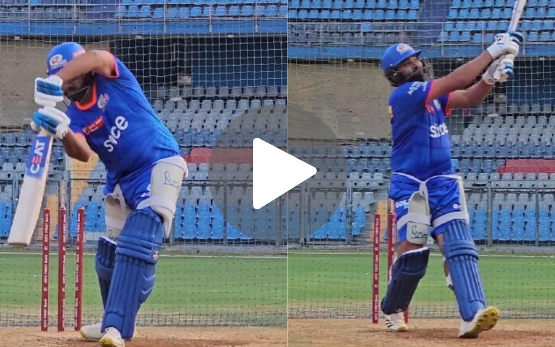 [Watch] Rohit Sharma Starts IPL 2024 Prep With MI; Smashes Stunning Cover Drives & Pull Shots